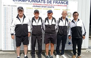 L'équipe de la BFG (JP Escallier, A Escallier, F Escallier M Nebon et D Defaye) qualifiée pour le Championnat de France Quedrettes Vétérans à Nyons les 12 et 13 septembre 2025
