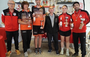 Double Mixte 2026 - Emma ESCALLIER et Jérôme GUEYDAN (Boule Champsaurine) vainqueurs et Claudine et Adrien PAVANELLO ( Grosse Boule Sisteronaise) finalistes.