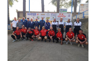 Championnat du District quadrettes M3 - Les 4 équipes qualifiées pour le Championnat Régional (AB Veynoise, Boule Ferrée Gapençaise et les 2 équipes de la Boule Champsaurine)